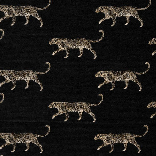 Leopard curtain fabric in Noir by Porter & Stone