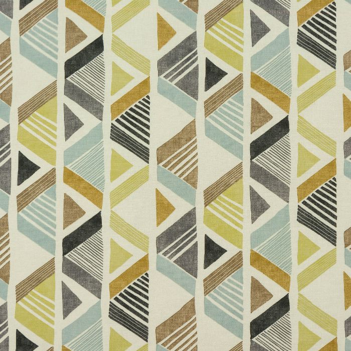 A flat screen shot of the Maurice curtain fabric in Ochre by Fryetts