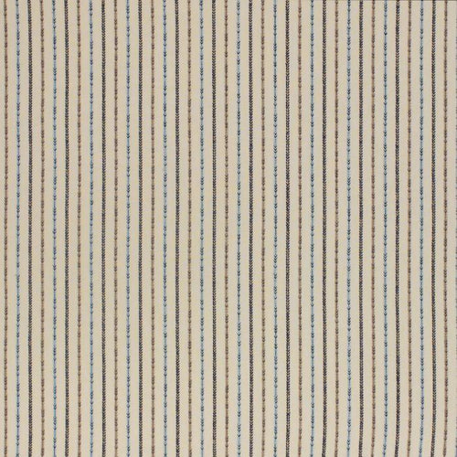 Maya Stripe curtain fabric in Indigo by Porter & Stone