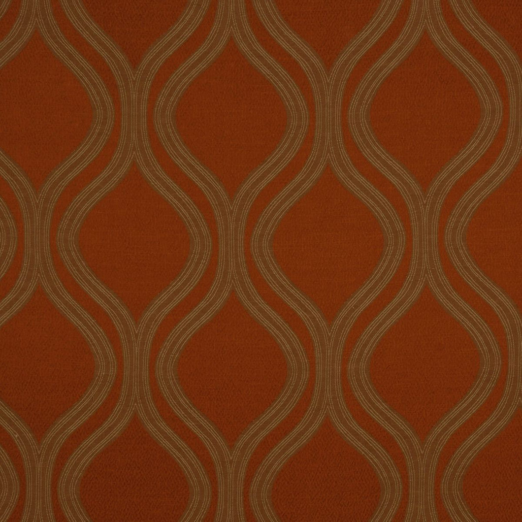 A flat screen shot of the Paphos curtain fabric in Bronze by Fryetts