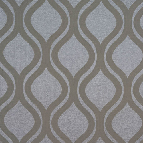 A flat screen shot of the Paphos curtain fabric In Silver by Fryetts