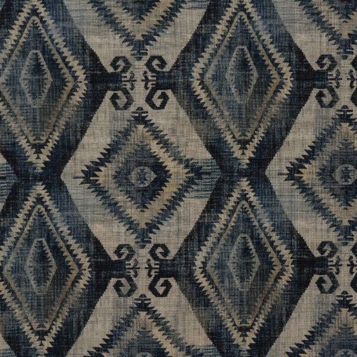 Porter Stone Santa Cruz Curtain Fabric Indigo Designer