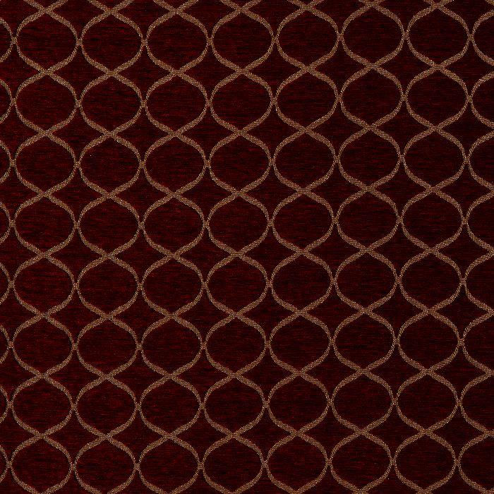Trellis curtain fabric in Rosso by Fryetts 