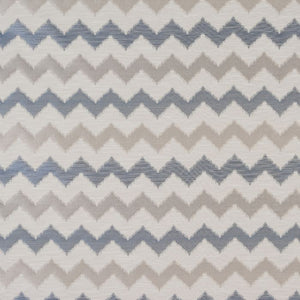 A flat screen shot of the Verne curtain fabric in Blue by Fryetts