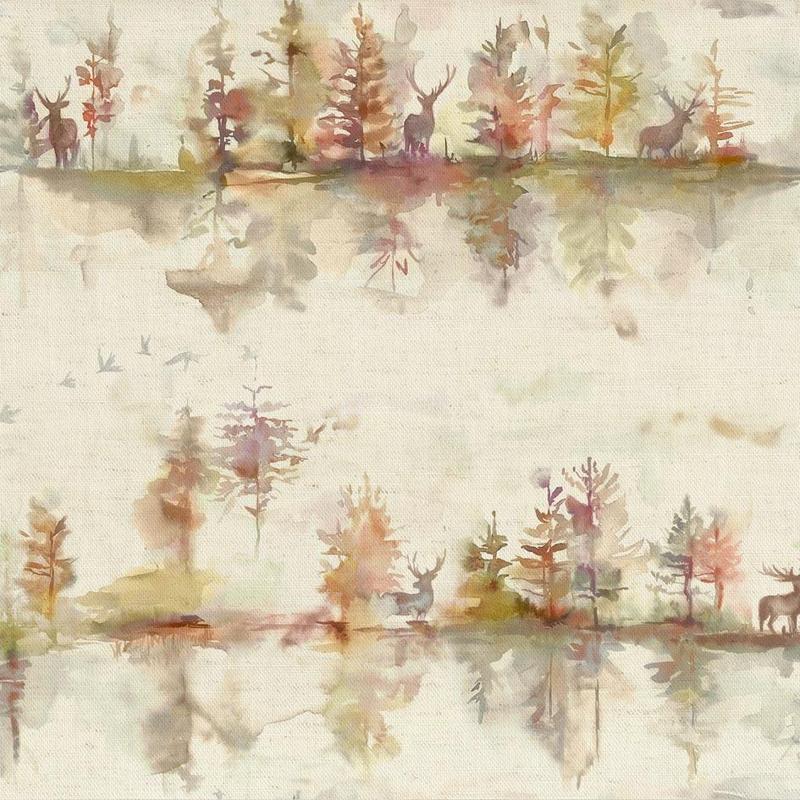 Voyage Wilderness Curtain Fabric | Plum Linen